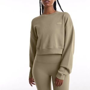 Set Active Cropped Crewneck in Desert Size M